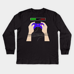 video-games-addiction-concept-design Kids Long Sleeve T-Shirt